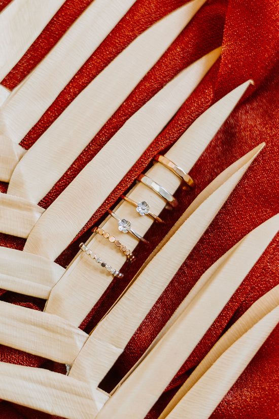 Coin Hammered Stacking Ring