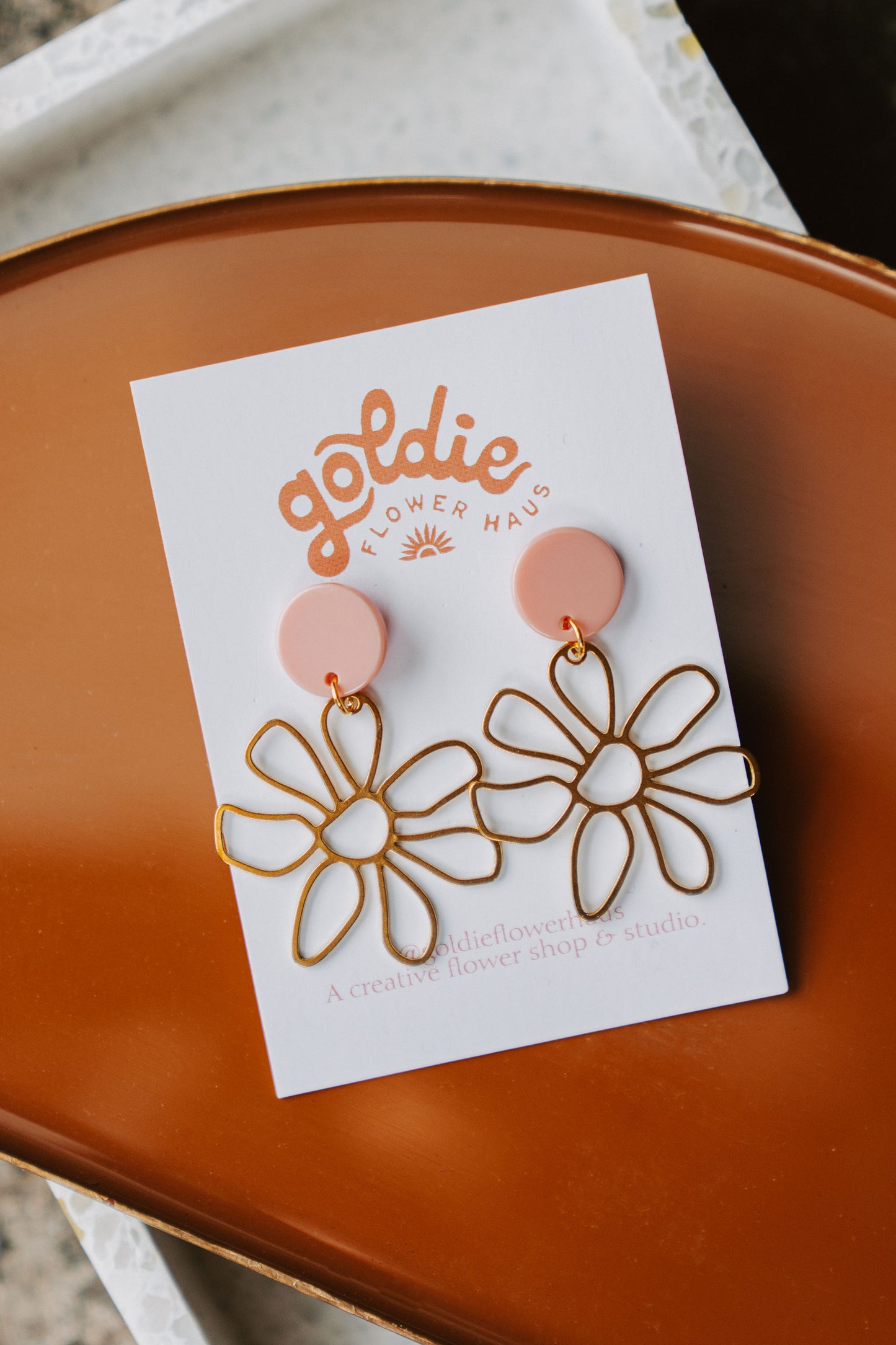 Acrylic Brass Flowers