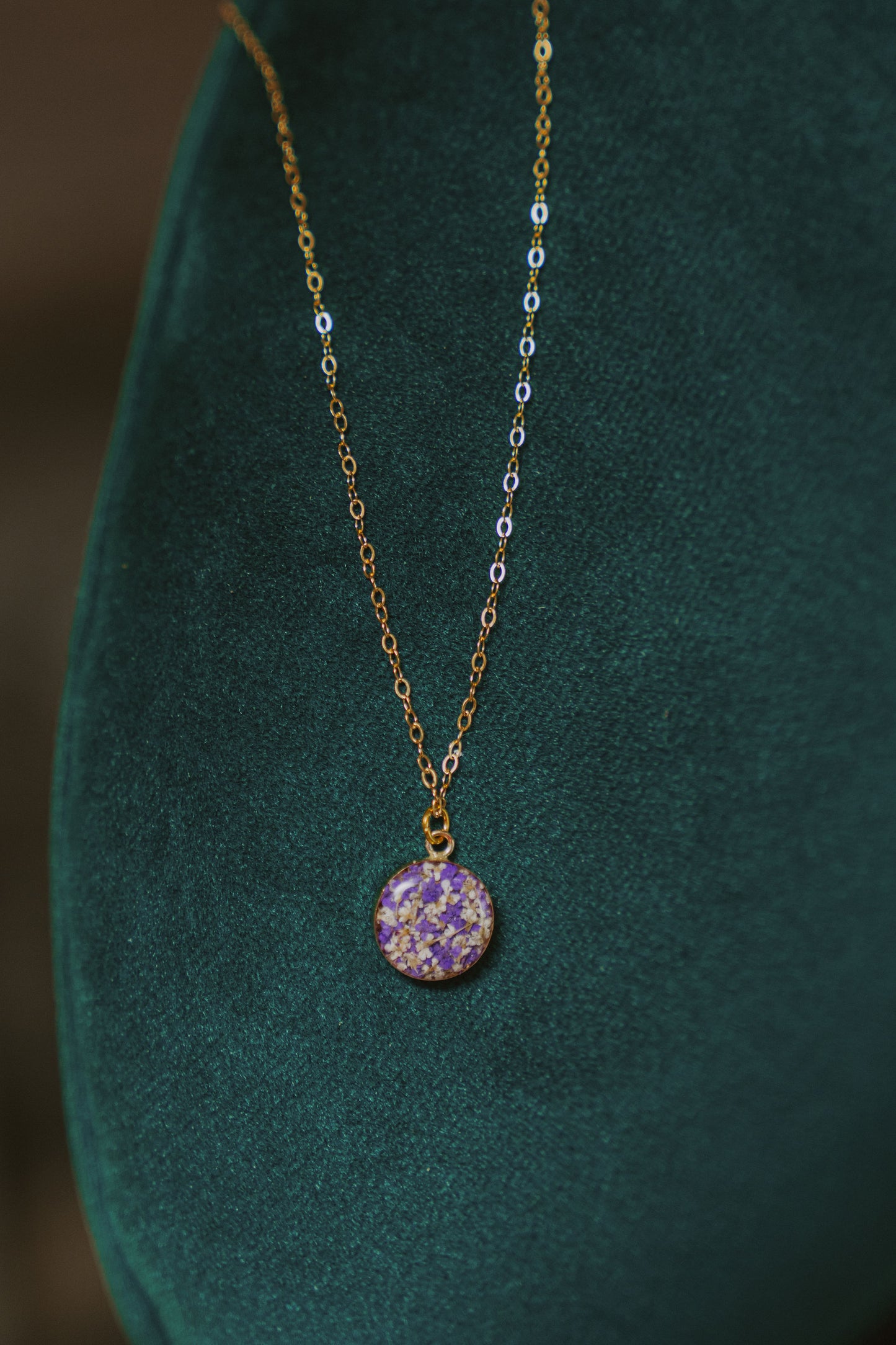 Purple & White Floral Necklace