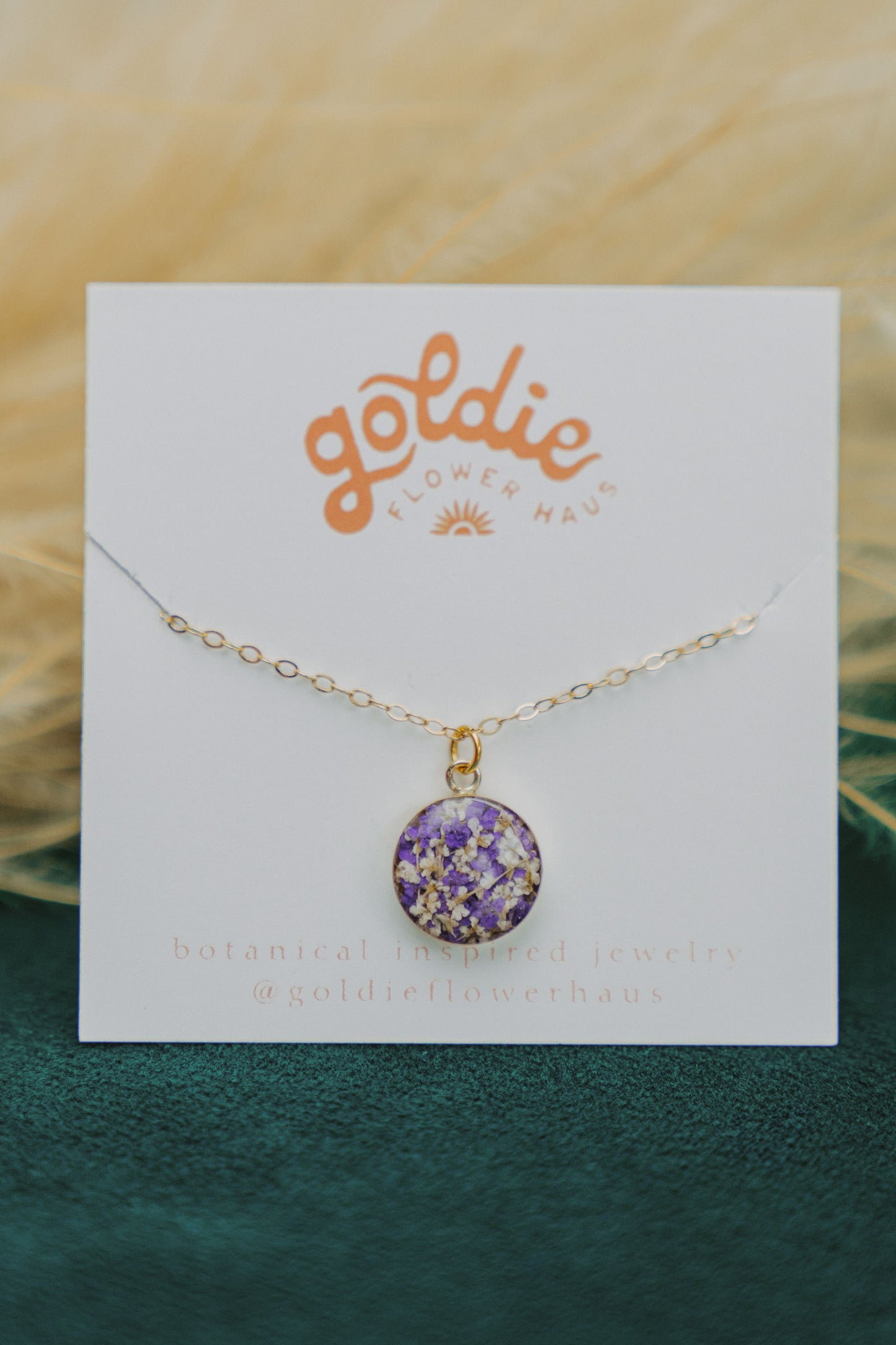 Purple & White Floral Necklace